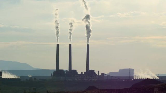 Smokestacks on a coal electric power plant