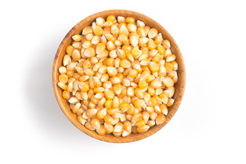 Corn into a bowl. PopCorn