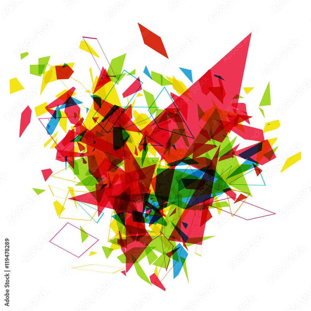 Aufkleber abstract explosion. vector background with geometric shapes