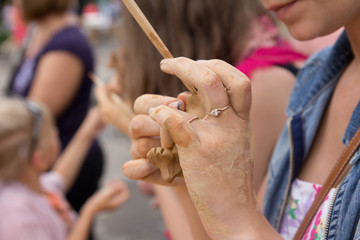 modeling clay figurines