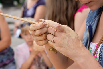 modeling clay figurines