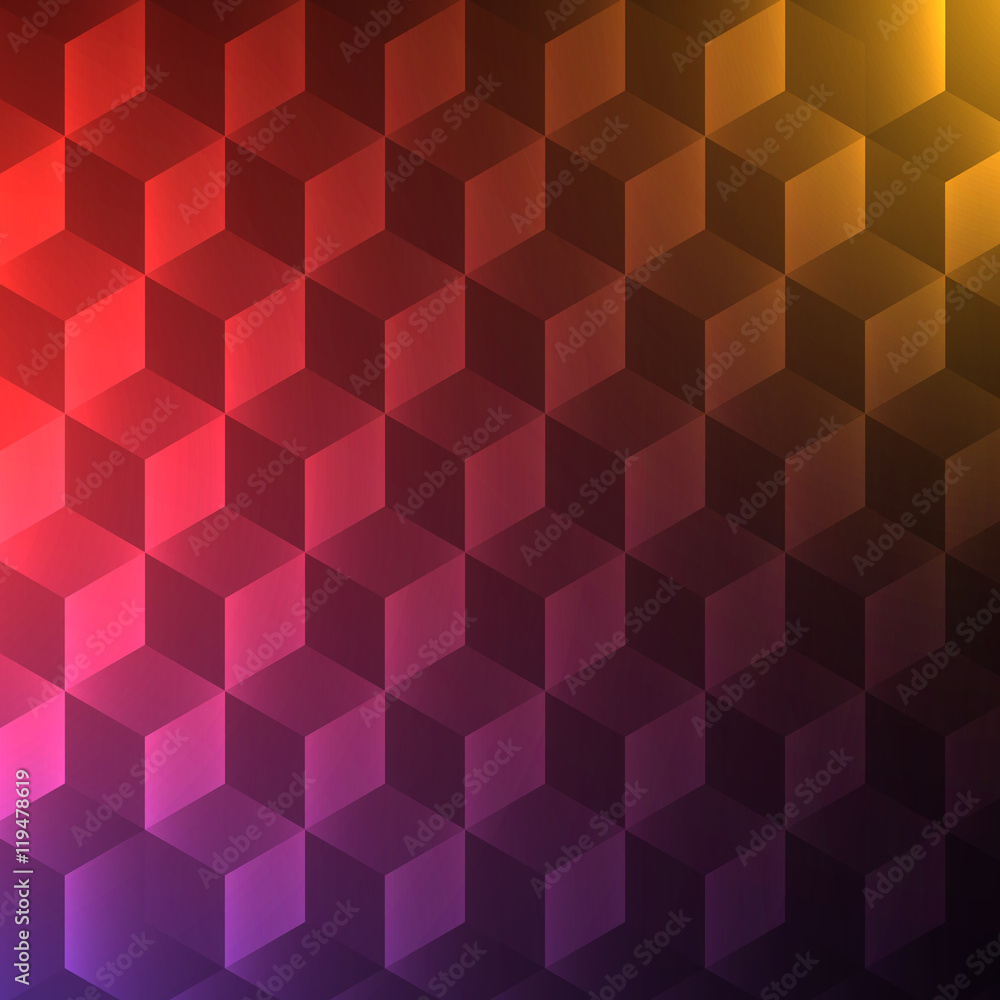 Poster abstract vector background with squares. geometric pattern with cubes