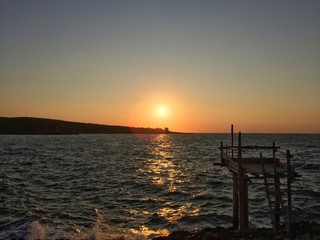 tramonto sul mare Adriatico