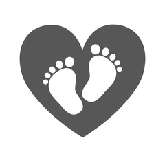 Baby footprints - vector illustration.