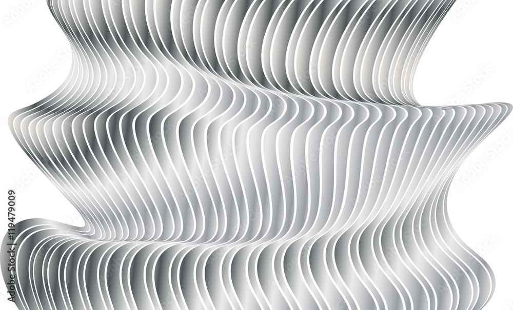 Poster modern hypnotic background from sheets and strips with a gradient