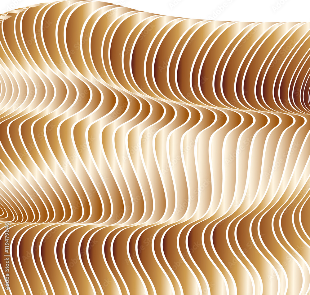 Poster modern hypnotic background from sheets and strips with a gradient