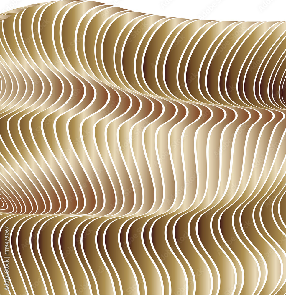 Poster modern hypnotic background from sheets and strips with a gradient
