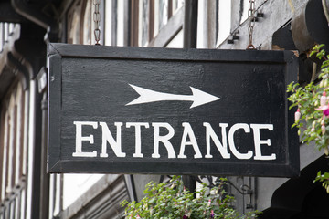 Pub entrance sign