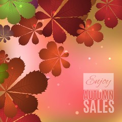 Fall sale design. Enjoy autumn sales banner.