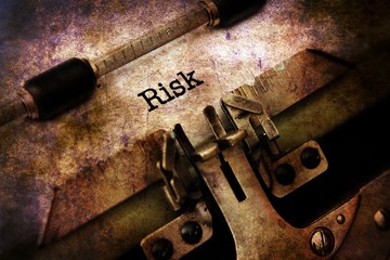 Risk text on vintage typewriter