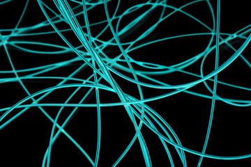 blue cable on a black background. The inversion