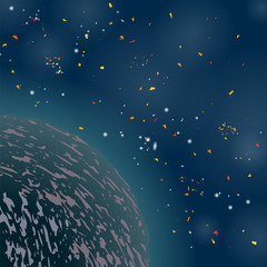 Fototapeta premium Space Background. Universe Filled with Stars. Natural Night Sky. Part of Earth. Milky Way Galaxy.