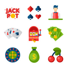 Casino flat icons