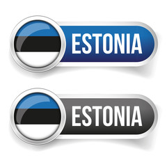 Estonia flag button with sign