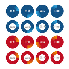 Timer icons vector circles
