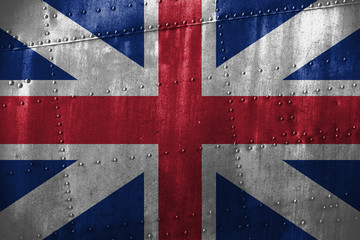 metal texutre or background with Great Britain flag