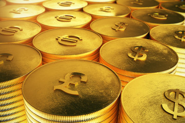 Pound coins closeup