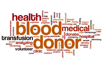 Blood donor word cloud