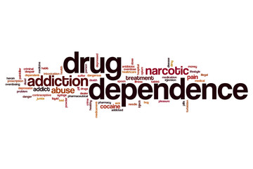 Drug dependence word cloud