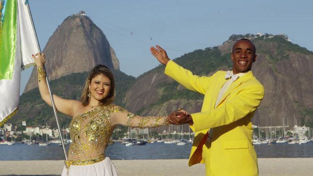 Dressed up couple in costume in Rio de Janiero