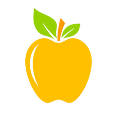 Yellow apple vector icon