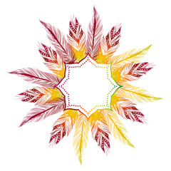 boho feather decoration frame