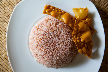 Dish of cooked rice