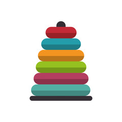 Stacking Ring toy kid game child entertainment object vector illustration