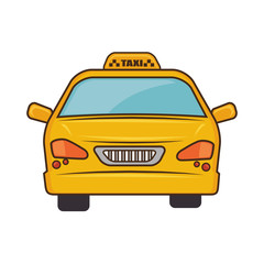 taxi car yellow cab service transport vehicle vector illustration