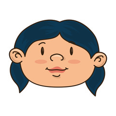 girl smiling happy child kid face cartoon vector illustration