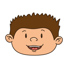 boy smiling happy child kid face cartoon vector illustration