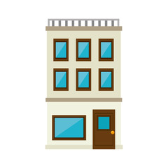 apartment house residential city structure building vector illustration