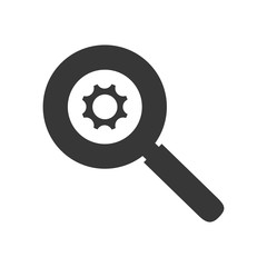 lupe magnifying glass gear search explore instrument focus examine vector illustration