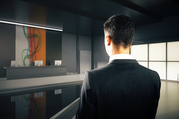 Businessman in lobby