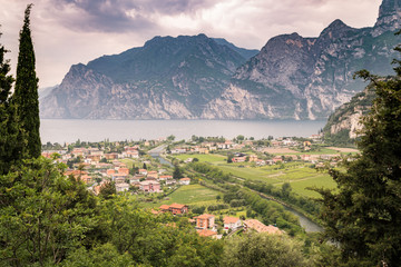Fototapeta na wymiar Panorama of Torbole, Lake Garda, Italy.