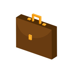 briefcase executive portfolio business brown leather accessory vector illustration