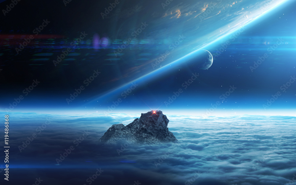Poster infinite space background with nebulas and stars. this image elements furnished by nasa