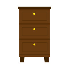 chest of drawers wooden cabinet home furniture bedroom vector illustration