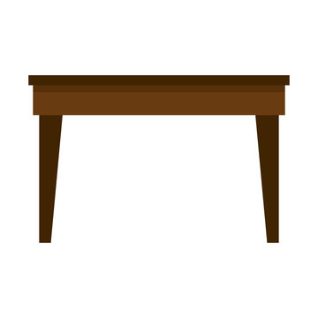 Table Wooden Home Modern Decoration Furniture Vector Illustration