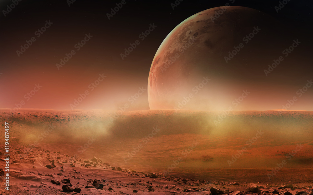 Canvas Prints view of mars from phobos. elements of this image furnished by nasa