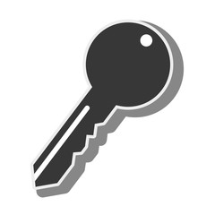 key object security and safety element silhouette vector illustration