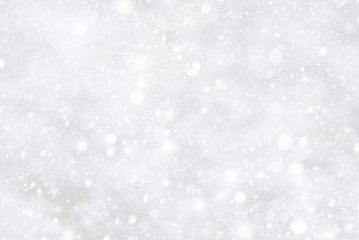 White Christmas Background With Bokeh And Snowflakes