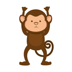 monkey smiling animal cartoon funny wildlife vector illustration