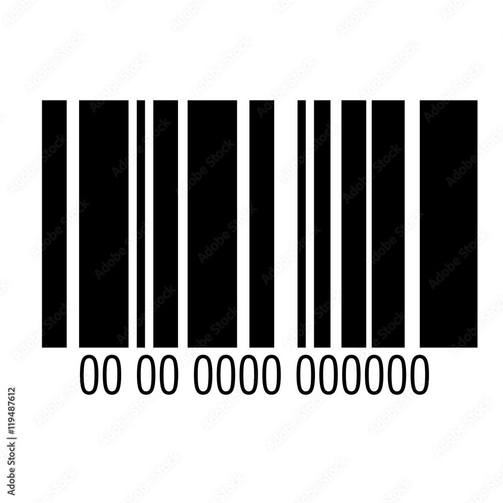 Poster barcode with serial number data information scanner vector illustration