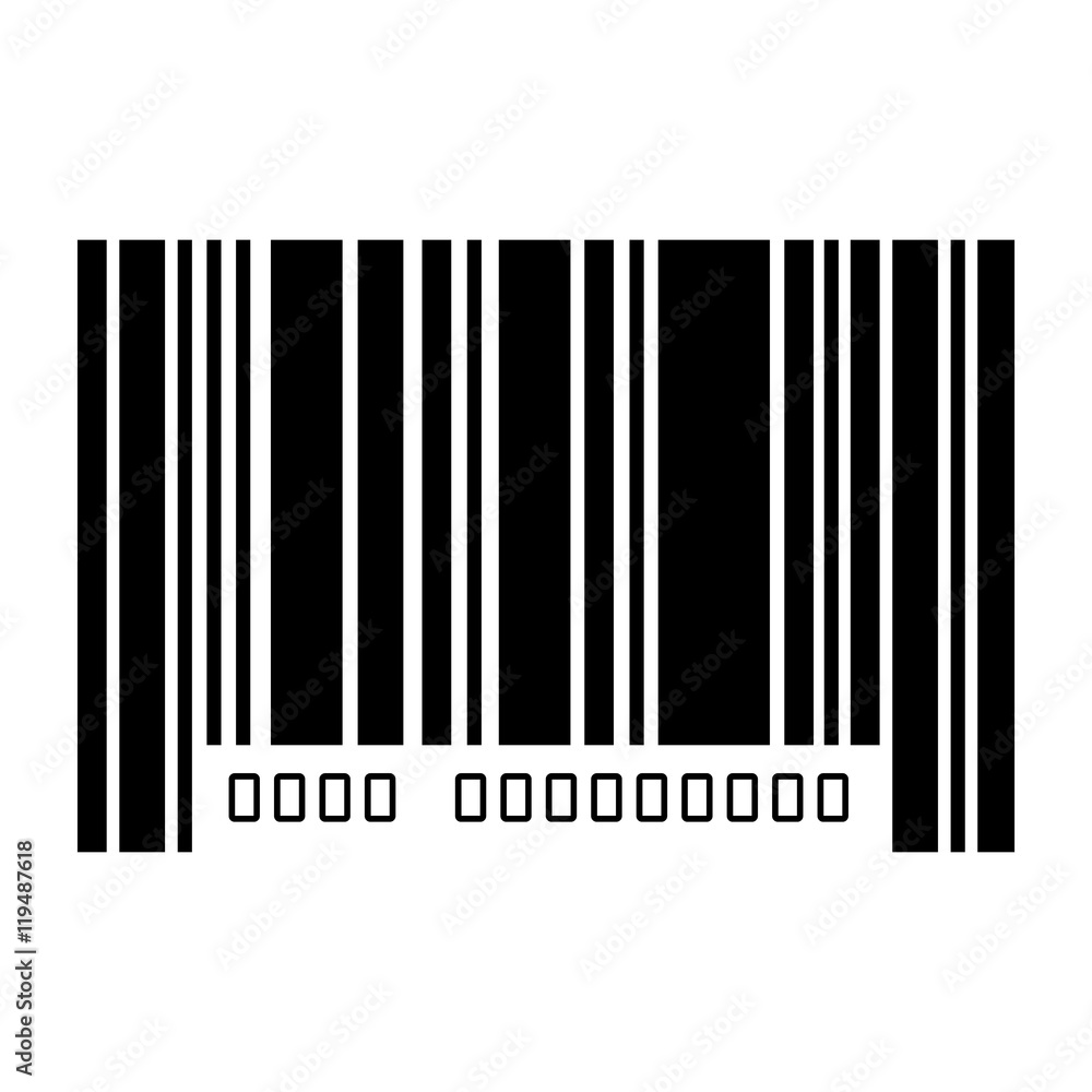 Poster barcode with serial number data information scanner vector illustration