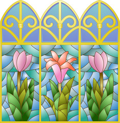 Stained Glass Floral Window