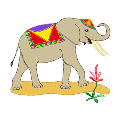 Applique in the form of a grey elephant