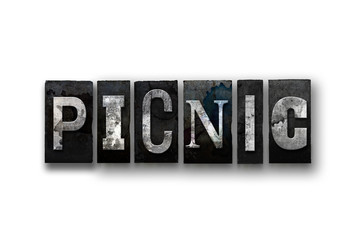 Picnic Concept Isolated Letterpress Type