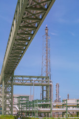 Pipe structure with blue sky