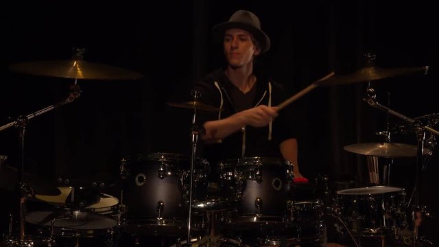 Musician playing drums
